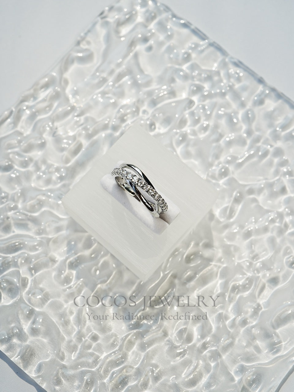 Crossed Diamond Ring