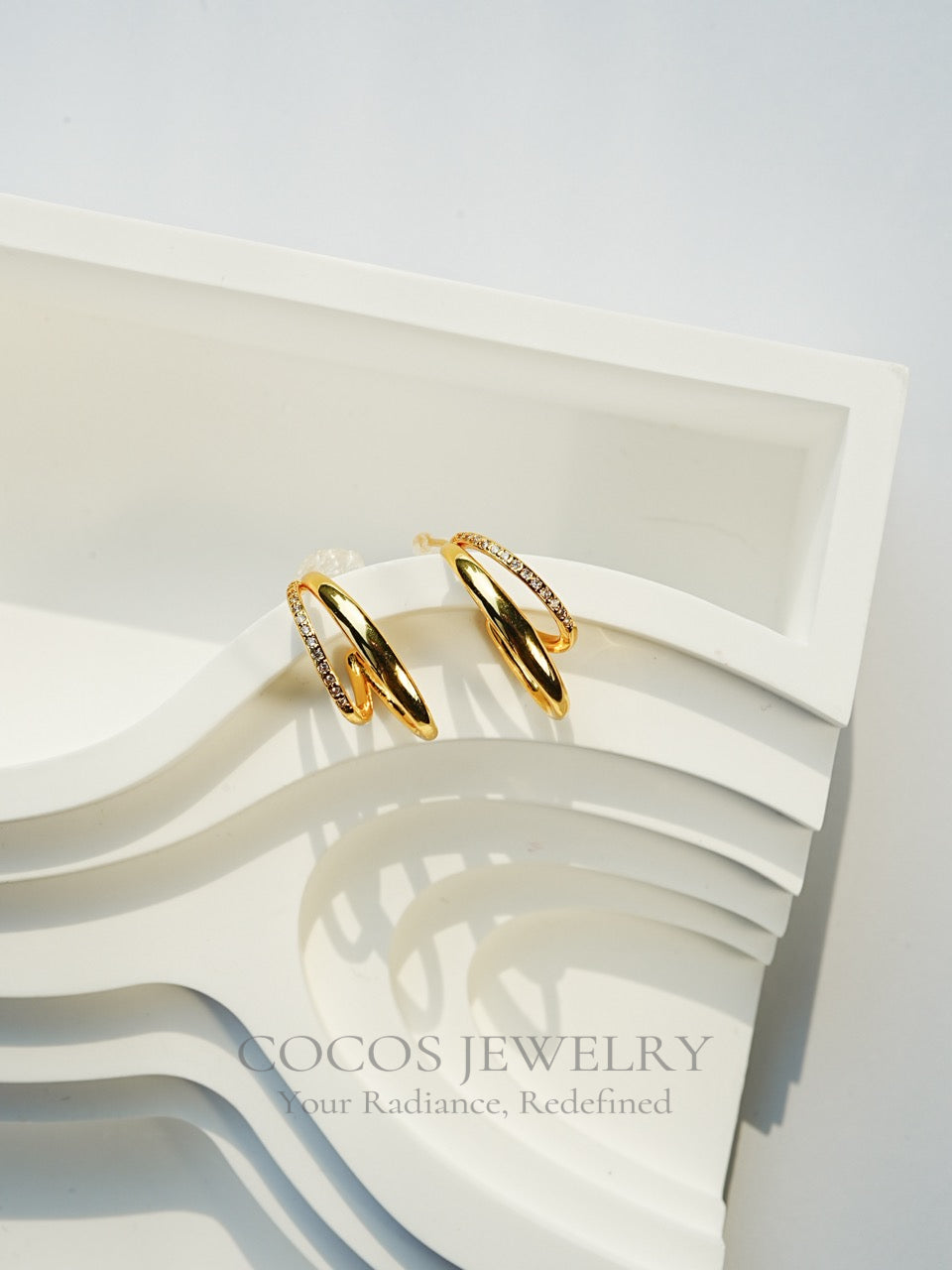 Double Diamond Stud Earrings