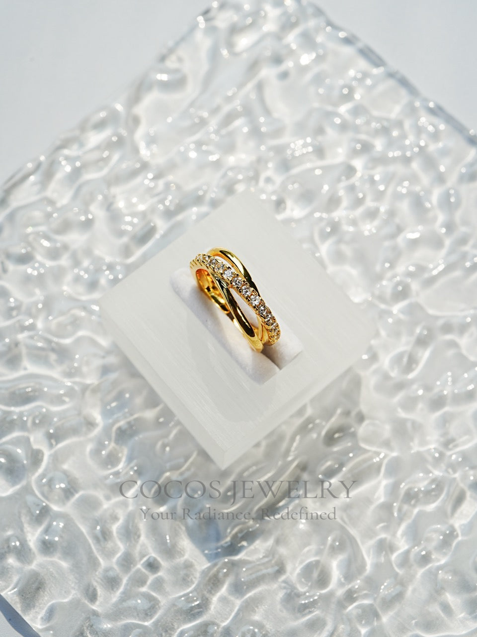 Crossed Diamond Ring