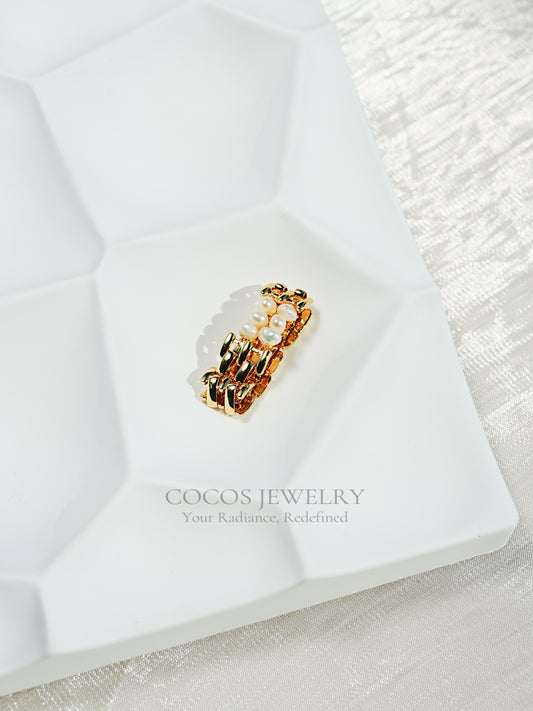 Braided Pearl Ring