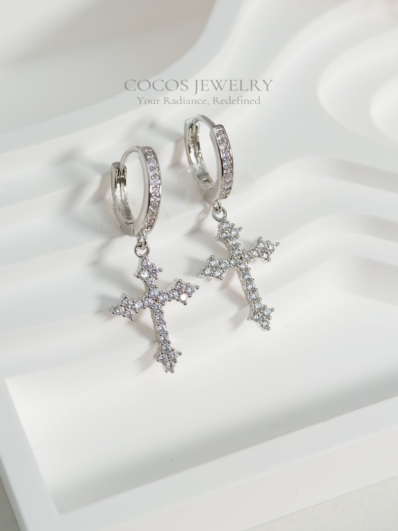 Cross Diamond Earrings