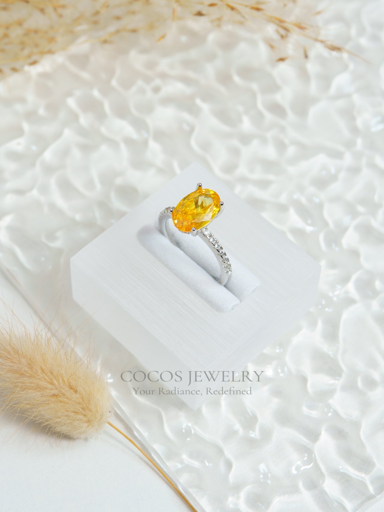 Oval Yellow Diamond Ring