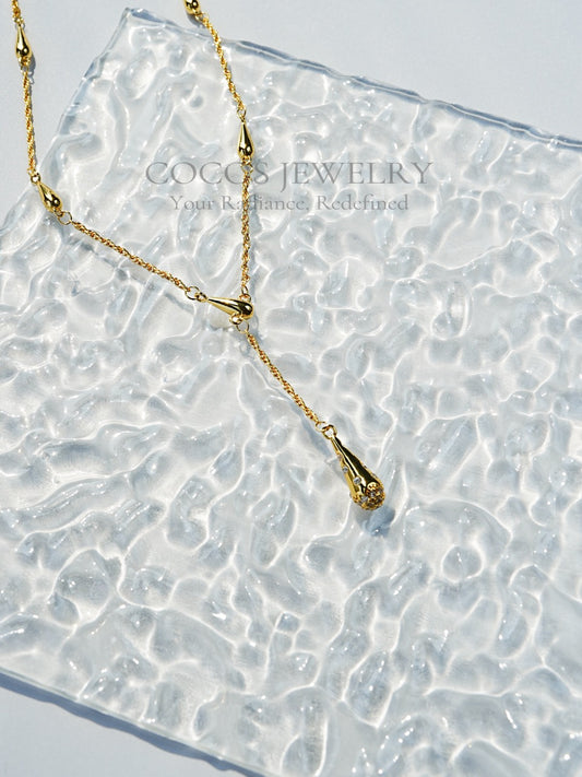 Water drop pendant collarbone necklace